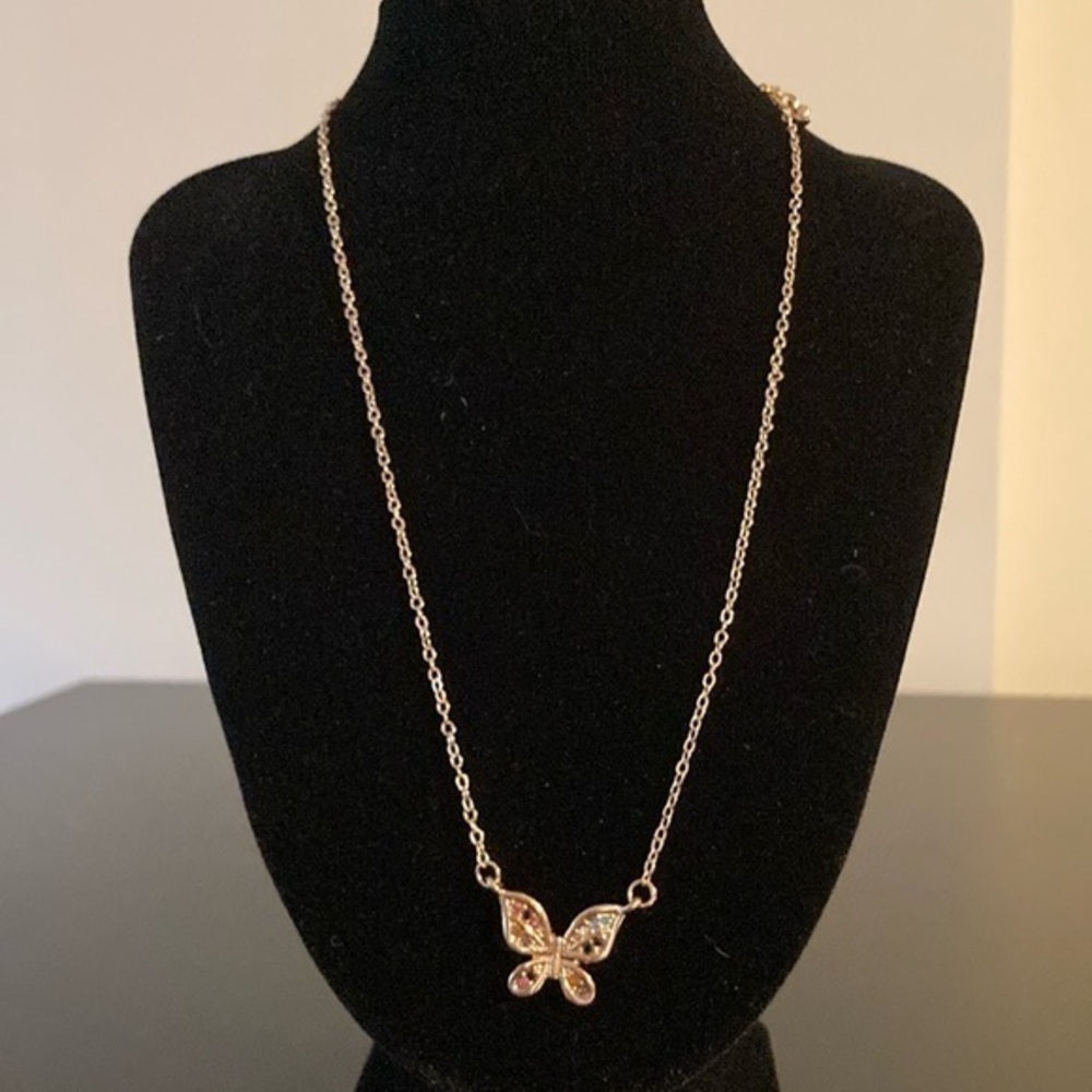 Elegant Silver Butterfly Pendant Necklace